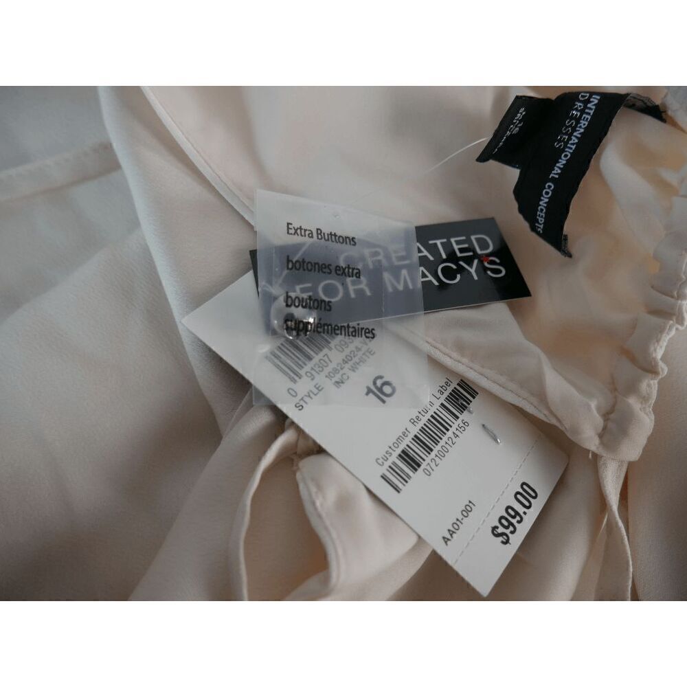 INC Women's Satin Crepe High Halter Neckline Waist Tie Midi Dress Size 16 - Picture 12 of 13